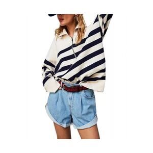 Free People Danni High Rise Shorts in Open Sky size LARGE NWT